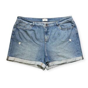 Lane Bryant Denim Shorts Womens 22 Curvy Mid-Rise Boyfriend Medium Wash Jeans